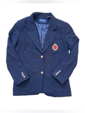 Vintage Liz Claiborne Navy Wool Blazer | Size Medium